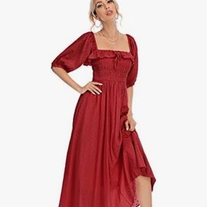 Chic Scarlet Midi Dress
